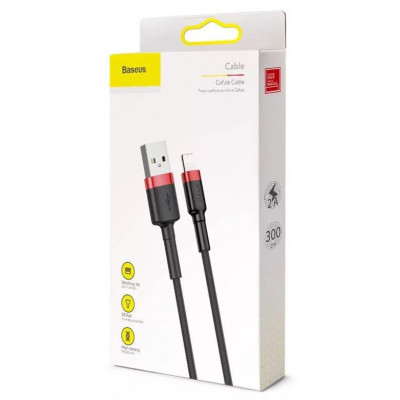 Baseus Cafule 2A Lightning USB kábel 3 méter, piros-fekete Baseus Cafule 2A Lightning USB kábel 3 méter, piros-fekete
