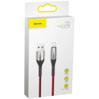 Baseus Horizontal Lightning kábel LED-es, 1m, 2,4 A, piros Baseus Horizontal Lightning kábel LED-es, 1m, 2,4 A, piros