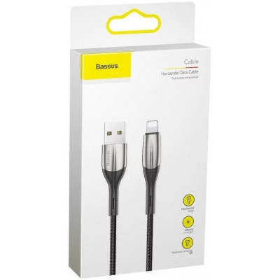 Baseus Horizontal Lightning kábel LED 2m 1,5A, fekete Baseus Horizontal Lightning kábel LED 2m 1,5A, fekete
