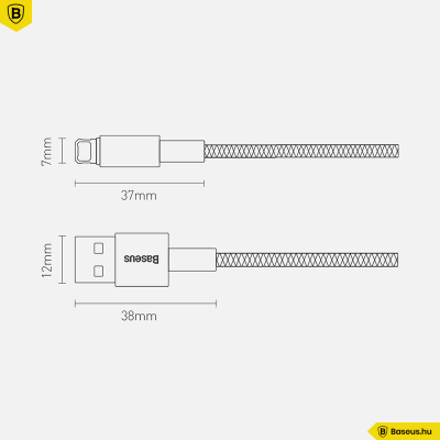 Baseus Tungsten USB - Lightning kábel 2.4A 1m - fekete Baseus Tungsten USB - Lightning kábel 2.4A 1m - fekete