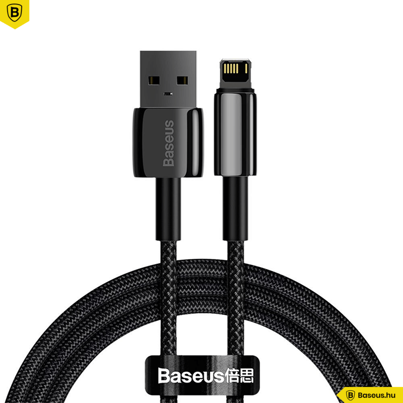 Baseus Tungsten USB - Lightning kábel 2.4A 1m - fekete Baseus Tungsten USB - Lightning kábel 2.4A 1m - fekete