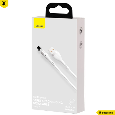 Baseus Zinc mágneses Lightning adat/ töltőkábel 2,4A, 1m - Fehér Baseus Zinc mágneses Lightning adat/ töltőkábel 2,4A, 1m - Fehér