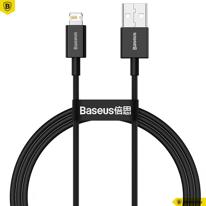 Baseus Superior iPhone adat/töltőkábel 1m 2,4A - Fekete Baseus Superior iPhone adat/töltőkábel 1m 2,4A - Fekete