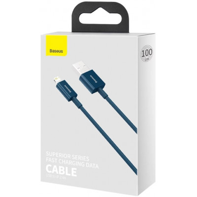 Baseus USB-kábel a Lightning Superior sorozat, 2,4A, 1 m, kék Baseus USB-kábel a Lightning Superior sorozat, 2,4A, 1 m, kék