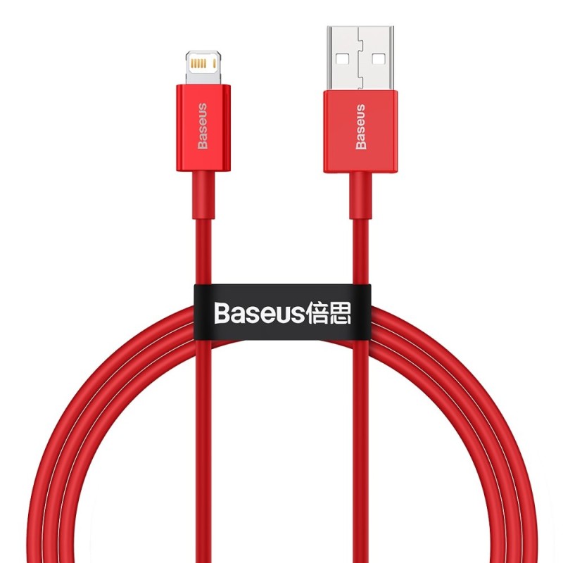 Baseus USB-kábel a Lightning Superior sorozat, 2,4 A, 1 m, piros Baseus USB-kábel a Lightning Superior sorozat, 2,4 A, 1 m, piros