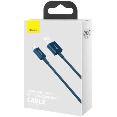 Baseus USB-kábel a Lightning Superior sorozat, 2,4 A, 2 m (kék) Baseus USB-kábel a Lightning Superior sorozat, 2,4 A, 2 m (kék)