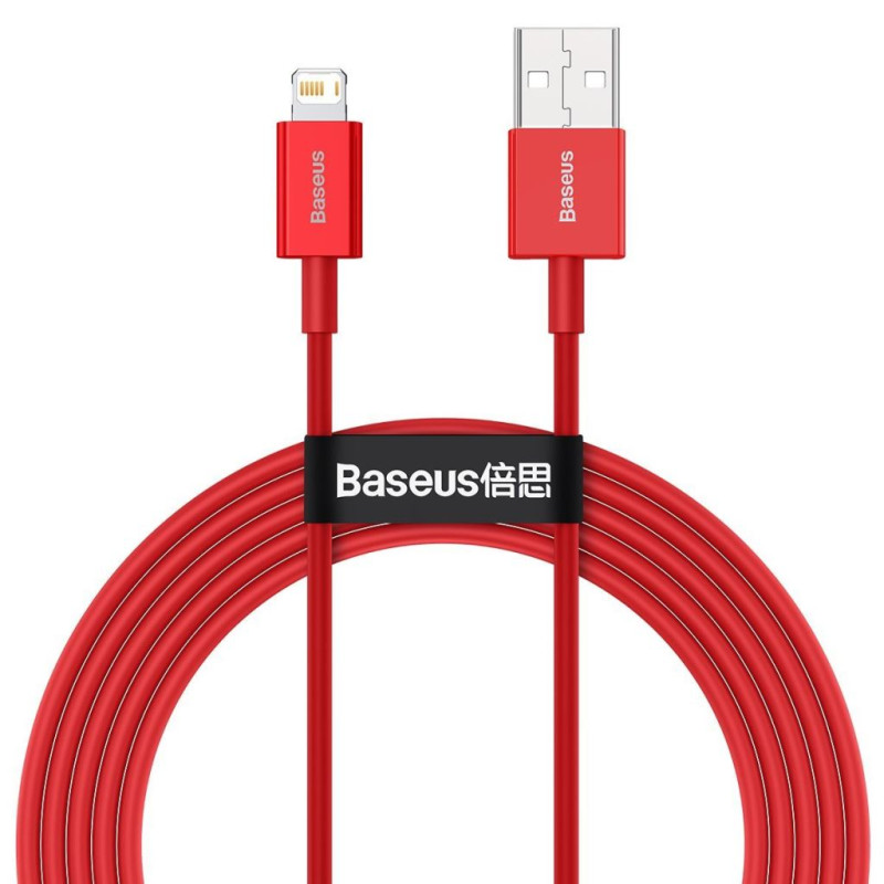 Baseus USB-kábel a Lightning Superior sorozat, 2,4 A, 2 m, piros Baseus USB-kábel a Lightning Superior sorozat, 2,4 A, 2 m, piros