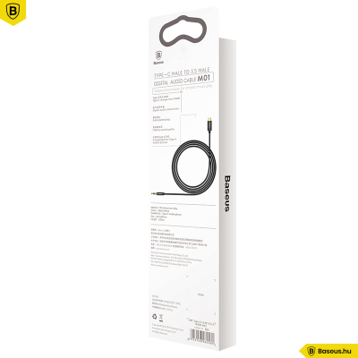 Baseus M01 Yiven USB-C - 3,5 Jack összekötő audio kábel 1,2m - Fekete Baseus M01 Yiven USB-C - 3,5 Jack összekötő audio kábel 1,2m - Fekete