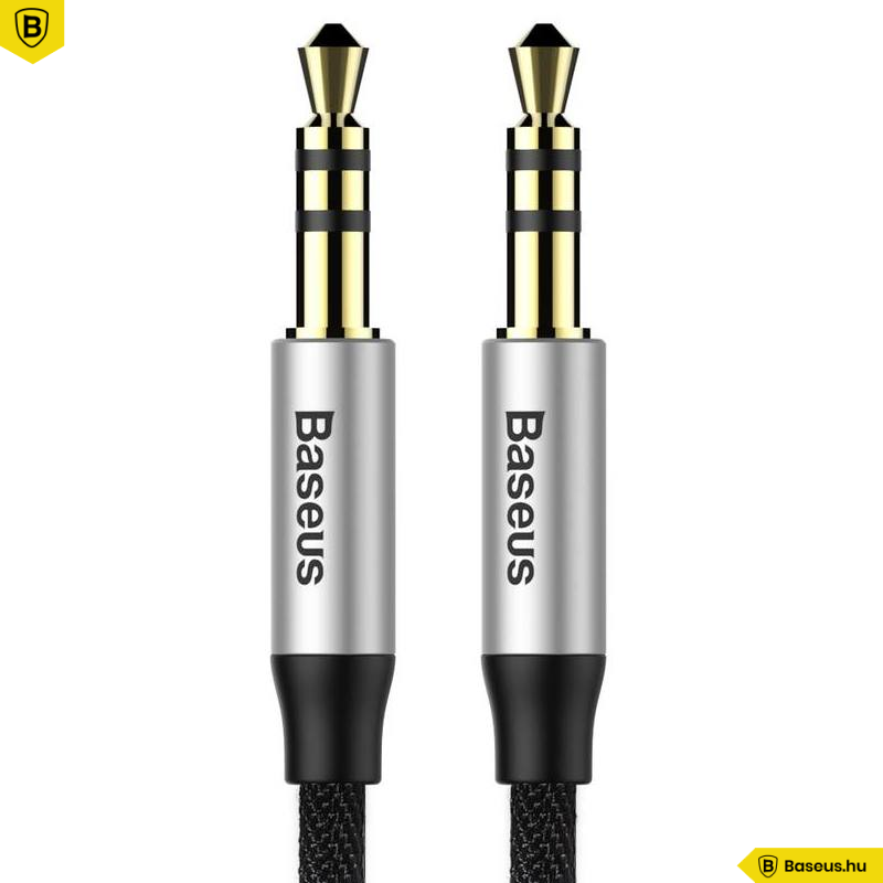 Baseus M30 Yiven Audio kábel 3,5 Jack 1m - Fekete/Ezüst Baseus M30 Yiven Audio kábel 3,5 Jack 1m - Fekete/Ezüst