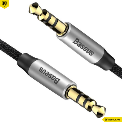 Baseus M30 Yiven Audio kábel 3,5 Jack 1m - Fekete/Ezüst Baseus M30 Yiven Audio kábel 3,5 Jack 1m - Fekete/Ezüst