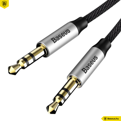 Baseus M30 Yiven Audio kábel 3,5 Jack 1m - Fekete/Ezüst Baseus M30 Yiven Audio kábel 3,5 Jack 1m - Fekete/Ezüst