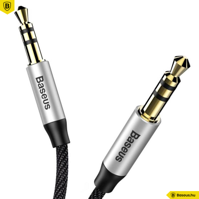 Baseus M30 Yiven Audio kábel 3,5 Jack 1m - Fekete/Ezüst Baseus M30 Yiven Audio kábel 3,5 Jack 1m - Fekete/Ezüst