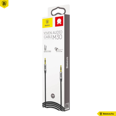 Baseus M30 Yiven Audio kábel 3,5 Jack 1m - Fekete/Ezüst Baseus M30 Yiven Audio kábel 3,5 Jack 1m - Fekete/Ezüst