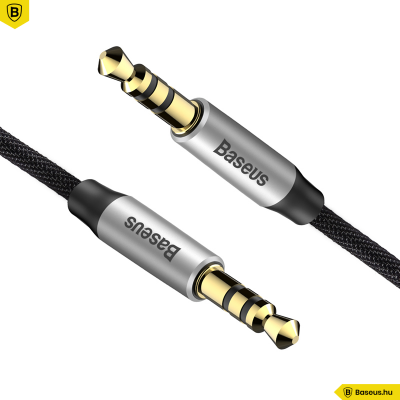 Baseus M30 Yiven Audio kábel 3,5 Jack 1,5m - Fekete/Ezüst Baseus M30 Yiven Audio kábel 3,5 Jack 1,5m - Fekete/Ezüst