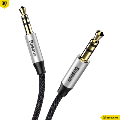 Baseus M30 Yiven Audio kábel 3,5 Jack 1,5m - Fekete/Ezüst Baseus M30 Yiven Audio kábel 3,5 Jack 1,5m - Fekete/Ezüst