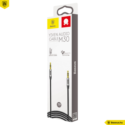 Baseus M30 Yiven Audio kábel 3,5 Jack 1,5m - Fekete/Ezüst Baseus M30 Yiven Audio kábel 3,5 Jack 1,5m - Fekete/Ezüst