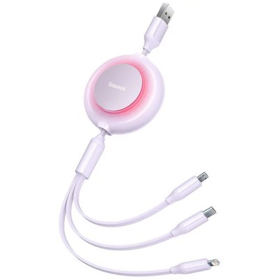 Baseus Bright Mirror 2, USB 3 az 1-ben kábel, mikro USB / Lightning / USB-C, lapos, 3.5 A, 1.1 m (lila) Baseus Bright Mirror 2, USB 3 az 1-ben kábel, mikro USB / Lightning / USB-C, lapos, 3.5 A, 1.1 m (lila)
