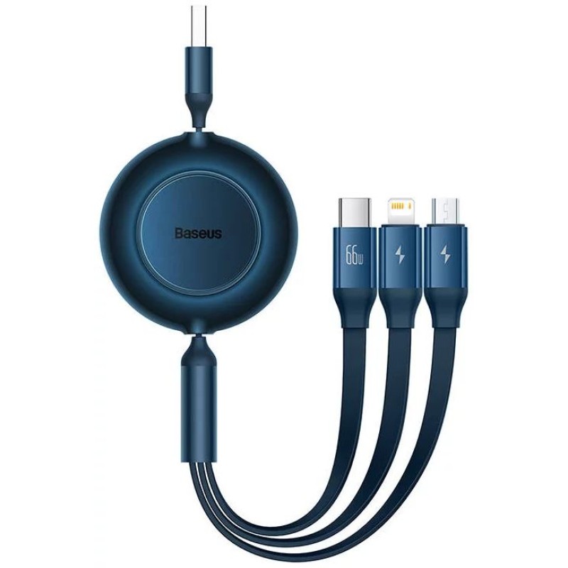 Baseus Bright Mirror 3, USB 3 az 1-ben kábel, mikro USB / Lightning / USB-C, 66W / 2A, 1.1 m (kék) Baseus Bright Mirror 3, USB 3 az 1-ben kábel, mikro USB / Lightning / USB-C, 66W / 2A, 1.1 m (kék)