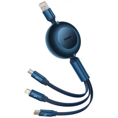Baseus Bright Mirror 3, USB 3 az 1-ben kábel, mikro USB / Lightning / USB-C, 66W / 2A, 1.1 m (kék) Baseus Bright Mirror 3, USB 3 az 1-ben kábel, mikro USB / Lightning / USB-C, 66W / 2A, 1.1 m (kék)