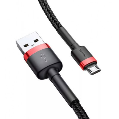 Baseus Cafule 2.4A USB-Micro USB kábel 1 m, piros-fekete Baseus Cafule 2.4A USB-Micro USB kábel 1 m, piros-fekete