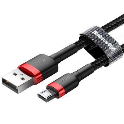 Baseus Cafule 2.4A USB-Micro USB kábel 1 m, piros-fekete Baseus Cafule 2.4A USB-Micro USB kábel 1 m, piros-fekete