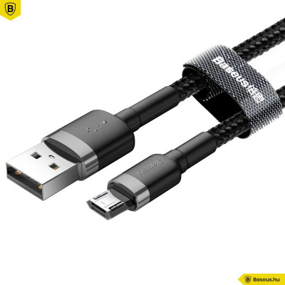 Baseus Cafule MicroUSB kábel 2,4A 1m - Szürke/Fekete Baseus Cafule MicroUSB kábel 2,4A 1m - Szürke/Fekete
