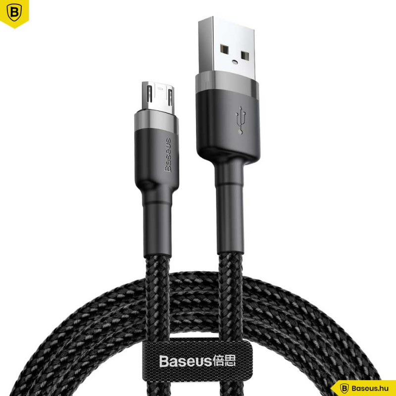 Baseus Cafule MicroUSB kábel 2,4A 1m - Szürke/Fekete Baseus Cafule MicroUSB kábel 2,4A 1m - Szürke/Fekete