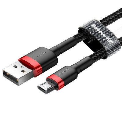 Baseus Cafule 1,5A USB-Micro USB-kábel 2m, piros-fekete Baseus Cafule 1,5A USB-Micro USB-kábel 2m, piros-fekete
