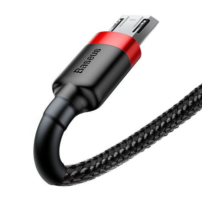 Baseus Cafule 1,5A USB-Micro USB-kábel 2m, piros-fekete Baseus Cafule 1,5A USB-Micro USB-kábel 2m, piros-fekete