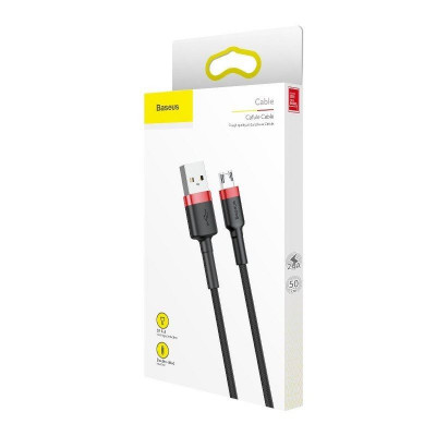 Baseus Cafule 1,5A USB-Micro USB-kábel 2m, piros-fekete Baseus Cafule 1,5A USB-Micro USB-kábel 2m, piros-fekete