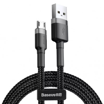 Baseus Cafule 1,5A 2 m-es USB-Micro USB-kábel,szürke-fekete Baseus Cafule 1,5A 2 m-es USB-Micro USB-kábel,szürke-fekete
