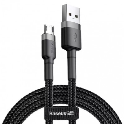Baseus Cafule 2A USB-Micro USB kábel 3 m, fekete-szürke Baseus Cafule 2A USB-Micro USB kábel 3 m, fekete-szürke