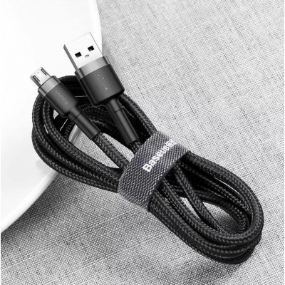 Baseus Cafule 2A USB-Micro USB kábel 3 m, fekete-szürke Baseus Cafule 2A USB-Micro USB kábel 3 m, fekete-szürke