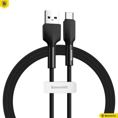 Baseus USB-C adat/töltőkábel 3A 1m Silica- Fekete Baseus USB-C adat/töltőkábel 3A 1m Silica- Fekete