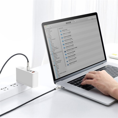 Baseus Cafule Metal USB-C–USB-C kábel, 100W, 1 m – fekete Baseus Cafule Metal USB-C–USB-C kábel, 100W, 1 m – fekete