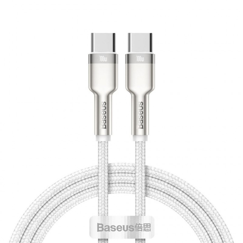 Baseus Cafule USB-C-USB-C kábel, 100 W, 1 m, fehér Baseus Cafule USB-C-USB-C kábel, 100 W, 1 m, fehér