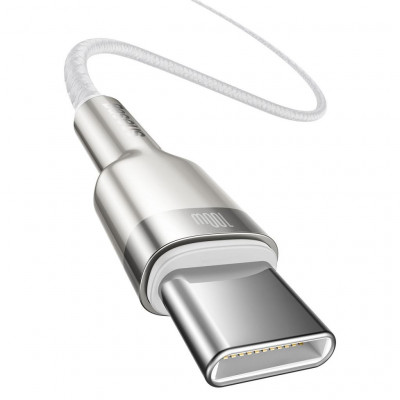 Baseus Cafule USB-C-USB-C kábel, 100 W, 1 m, fehér Baseus Cafule USB-C-USB-C kábel, 100 W, 1 m, fehér