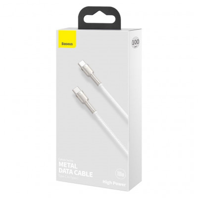 Baseus Cafule USB-C-USB-C kábel, 100 W, 1 m, fehér Baseus Cafule USB-C-USB-C kábel, 100 W, 1 m, fehér