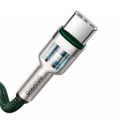 Baseus Cafule USB-C – USB-C kábel, 100 W, 2 m, zöld Baseus Cafule USB-C – USB-C kábel, 100 W, 2 m, zöld
