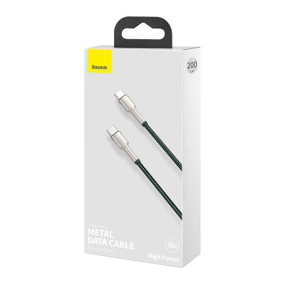 Baseus Cafule USB-C – USB-C kábel, 100 W, 2 m, zöld Baseus Cafule USB-C – USB-C kábel, 100 W, 2 m, zöld