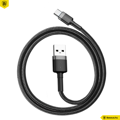 Baseus USB-C gyors adat, töltőkábel 3A - 0 ,5m - Szürke/Fekete Baseus USB-C gyors adat, töltőkábel 3A - 0 ,5m - Szürke/Fekete
