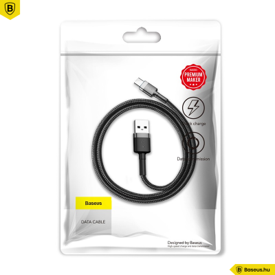 Baseus USB-C gyors adat, töltőkábel 3A - 0 ,5m - Szürke/Fekete Baseus USB-C gyors adat, töltőkábel 3A - 0 ,5m - Szürke/Fekete