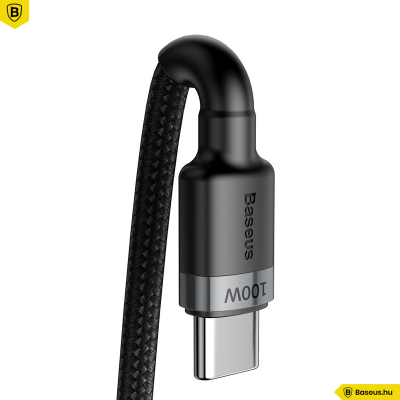 Baseus Cafule PD2.0 100W USB-C/C adat/töltő kábel (20V 5A) 2m - Fekete/Szürke