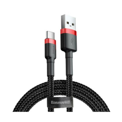 Baseus Cafule 3A USB-USB-C 1m kábel piros-fekete Baseus Cafule 3A USB-USB-C 1m kábel piros-fekete