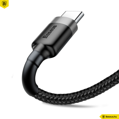 Baseus Cafule USB /USB-C adat/töltőkábel 3A 1M-es - Szürke/Fekete Baseus Cafule USB /USB-C adat/töltőkábel 3A 1M-es - Szürke/Fekete