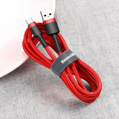 Baseus Cafule 2A USB-USB-C kábel 2m, piros Baseus Cafule 2A USB-USB-C kábel 2m, piros