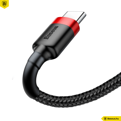 Baseus USB-C gyors adat, töltőkábel 2A - 2m - Fekete/Piros Baseus USB-C gyors adat, töltőkábel 2A - 2m - Fekete/Piros