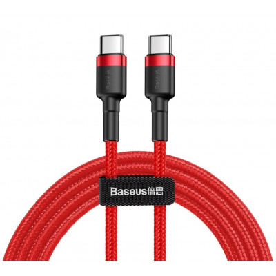 Baseus Cafule USB-C – USB-C PD 2.0 QC 3.0 kábel 60 W 1 m, piros Baseus Cafule USB-C – USB-C PD 2.0 QC 3.0 kábel 60 W 1 m, piros