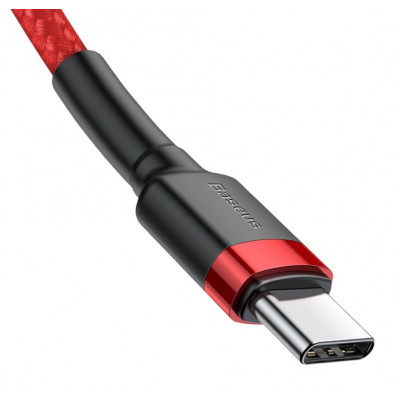 Baseus Cafule USB-C – USB-C PD 2.0 QC 3.0 kábel 60 W 1 m, piros Baseus Cafule USB-C – USB-C PD 2.0 QC 3.0 kábel 60 W 1 m, piros