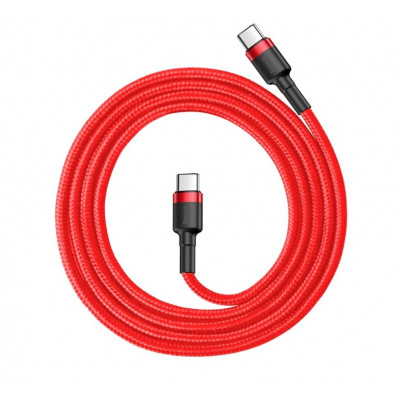 Baseus Cafule USB-C – USB-C PD 2.0 QC 3.0 kábel 60 W 1 m, piros Baseus Cafule USB-C – USB-C PD 2.0 QC 3.0 kábel 60 W 1 m, piros